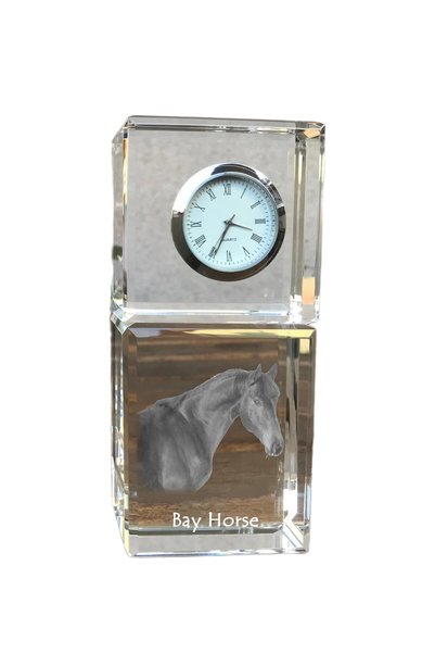 Art - Dog Ceas de cristal Art-Dog Bay Horse, de masă, cu gravură de cal