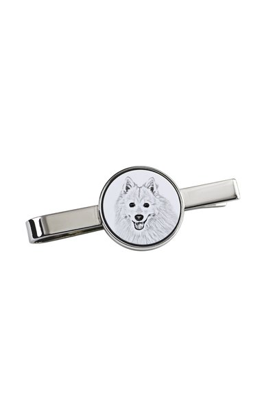 Art - Dog Art-Dog Agrafă de cravată Spitz japonez cu imprimeu de câine - Meta...