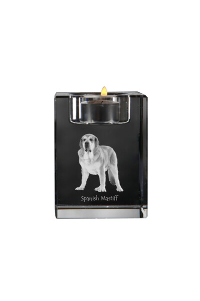 Art - Dog Art-Dog Suport de lumânare din cristal cu mastif spaniol și gravură...