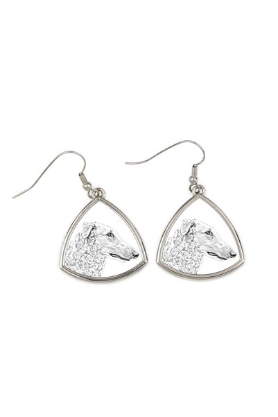 Art - Dog Cercei Art-Dog Borzoi cu imprimeu de câine - Cercei pendanți triung...