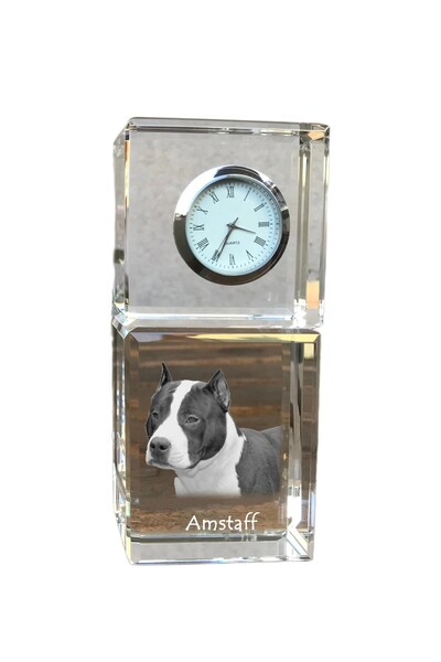 Art - Dog Art-Dog Ceas de cristal American Staffordshire Terrier, de masă, cu...