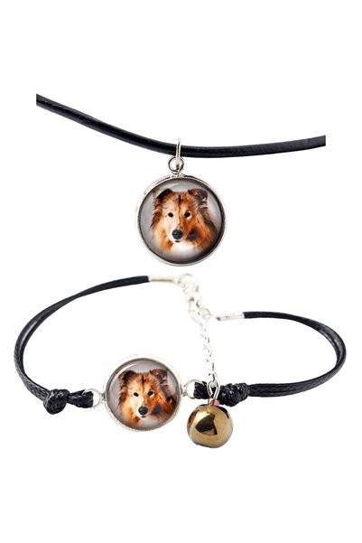 Art - Dog Set de colier și brățară Art-Dog Rough Collie cu fotografie de câine