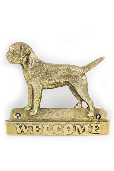 Art - Dog Semn de ușă din alamă 'Welcome' cu Border Terrier Art-Dog