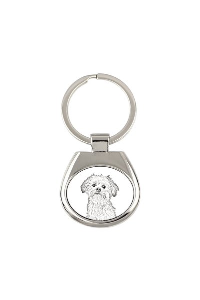 Art - Dog Breloc Art-Dog Löwchen cu imprimeu de câine - Stil schiță cu creion...