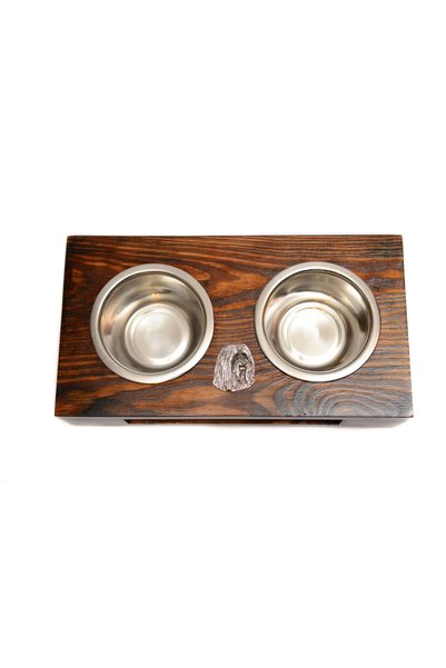 Art - Dog Art-Dog Suport dreptunghiular din lemn pentru două boluri de câine,...