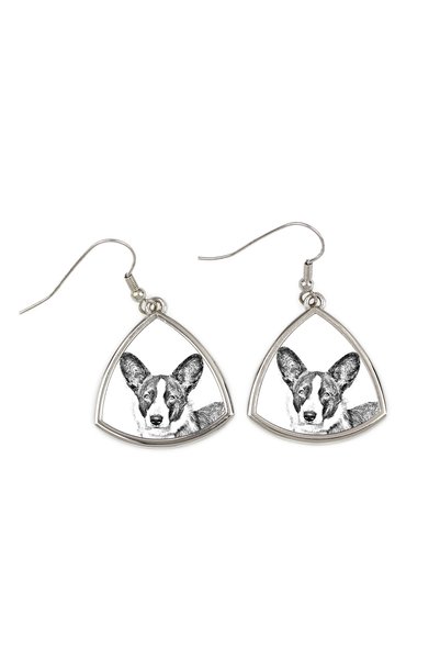 Art - Dog Cercei Art-Dog Cardigan Corgi Welsh cu imprimeu de câine - Cercei p...