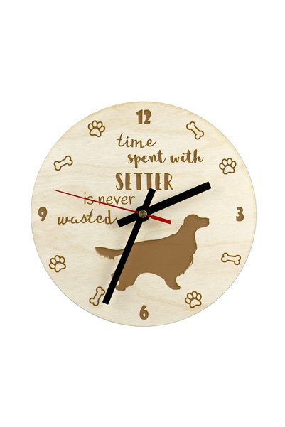 Art - Dog Ceas Art-Dog English Setter din placaj de mesteacăn, gravat cu lase...