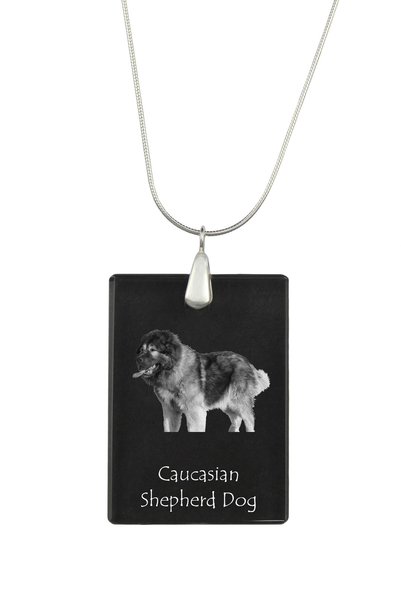 Art - Dog Colier cu pandantiv de cristal Art-Dog pe lanț placat cu argint, câ...