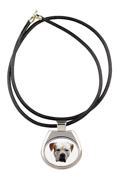 Art - Dog Colier Art-Dog cu Bulldog American și design geometric de câine - L...