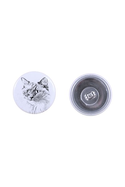 Art - Dog Cercei rotunzi Art-Dog cu pisică Ragdoll și imagine de pisică - Met...