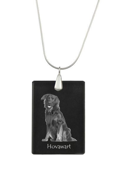 Art - Dog Colier cu pandantiv de cristal Art-Dog pe lanț placat cu argint, Ho...