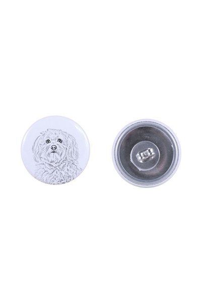 Art - Dog Cercei rotunzi Art-Dog cu havanese și imagine de câine - Metal acop...