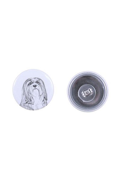 Art - Dog Cercei rotunzi Art-Dog cu Lhasa Apso și imagine de câine - Metal ac...