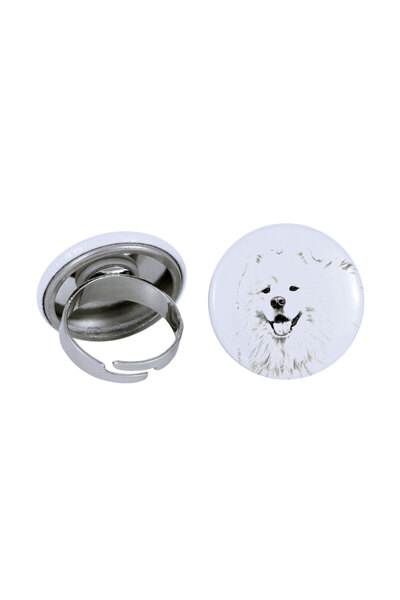 Art - Dog Inel Art-Dog Samoyed cu imagine de câine - Metal acoperit cu folie,...