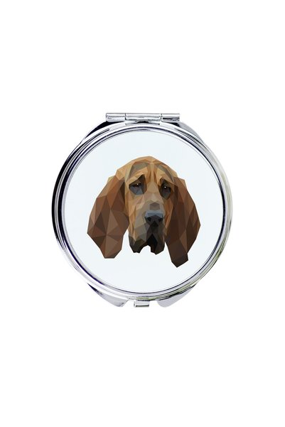 Art - Dog Art-Dog Oglindă de buzunar Bloodhound cu design geometric de câine ...