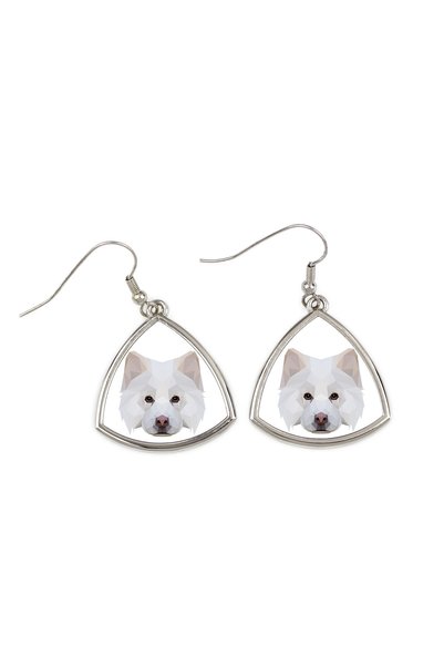 Art - Dog Cercei Art-Dog Lapphund finlandez cu portret geometric de câine - B...