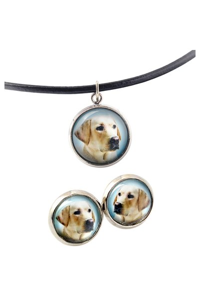 Art - Dog Set de colier și cercei Art-Dog Labrador Retriever cu fotografie de...
