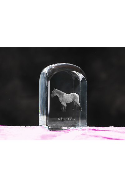 Art - Dog Prespapier de cristal Art-Dog, cal belgian cu gravură de cal