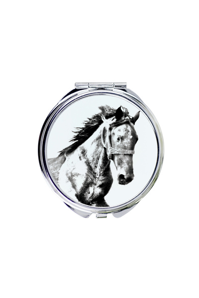 Art - Dog Art-Dog Oglindă de buzunar Mustang Horse cu imprimeu de cal - Oglin...