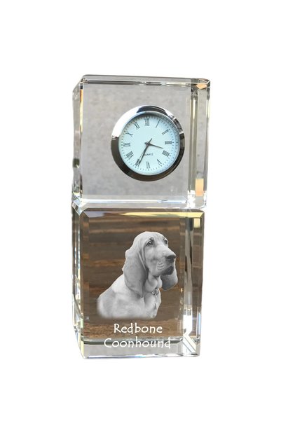 Art - Dog Ceas de cristal Art-Dog Redbone Coonhound, de masă, cu gravură cu c...