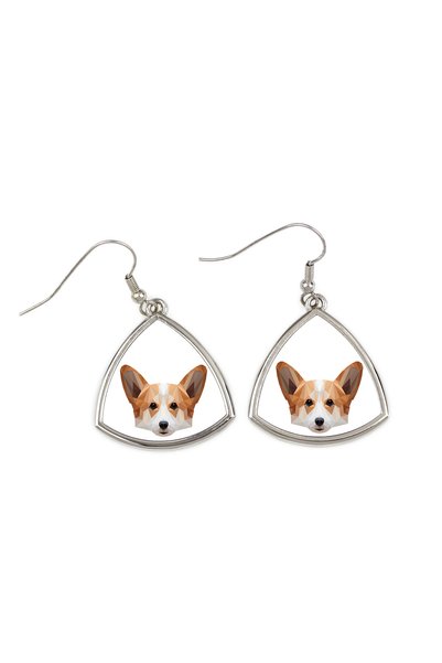 Art - Dog Cercei Art-Dog Pembroke Welsh Corgi cu portret geometric de câine -...
