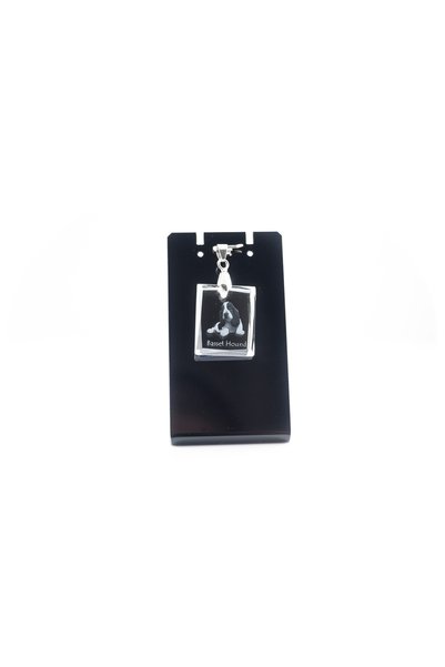 Art - Dog Colier cu pandantiv de cristal Art-Dog Basset Hound, cu gravură de ...
