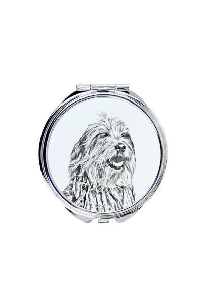 Art - Dog Art-Dog Oglindă de buzunar cu câine Bergamasco - Oglindă dublă cu î...