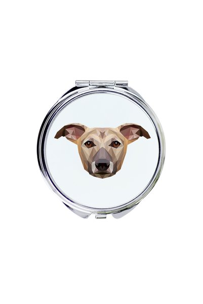 Art - Dog Art-Dog Oglindă de buzunar Whippet cu design geometric cu câine - D...