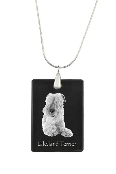 Art - Dog Colier cu pandantiv de cristal Art-Dog pe lanț placat cu argint, La...