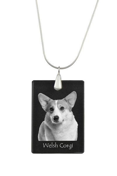 Art - Dog Colier cu pandantiv de cristal Art-Dog pe lanț placat cu argint, Co...