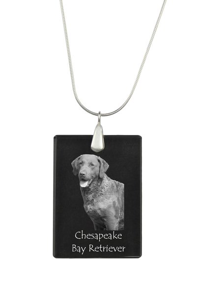 Art - Dog Colier cu pandantiv de cristal Art-Dog pe lanț placat cu argint, Ch...