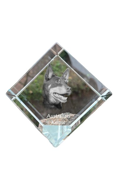 Art - Dog Prespapier Cub de Cristal Art-Dog Kelpie Australian cu Gravură de C...