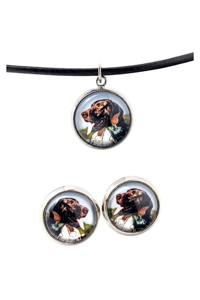 Art - Dog Set de colier și cercei Art-Dog English Pointer cu fotografie de câine