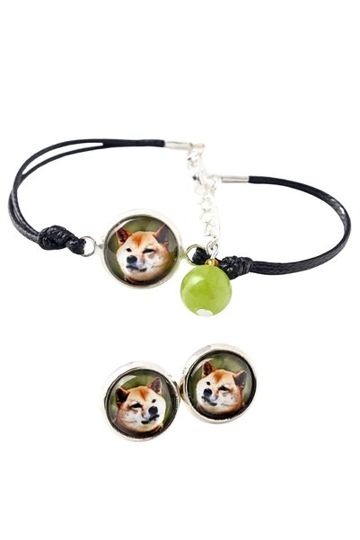 Art - Dog Set de brățară și cercei Art-Dog Shiba Inu cu fotografie de câine -...