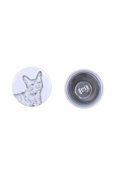 Art - Dog Cercei rotunzi Art-Dog LaPerm cu imagine de pisică - Metal acoperit...