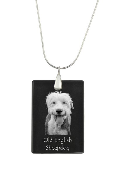 Art - Dog Colier cu pandantiv de cristal Art-Dog pe lanț placat cu argint, cu...