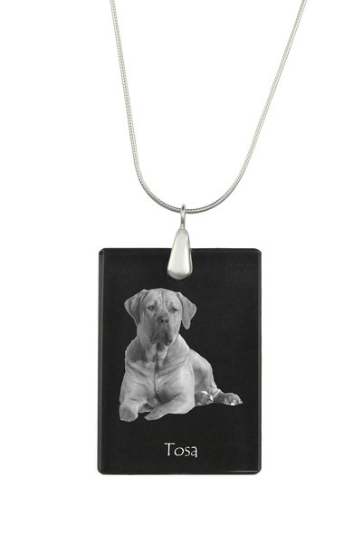 Art - Dog Colier cu pandantiv de cristal Art-Dog pe lanț placat cu argint, To...