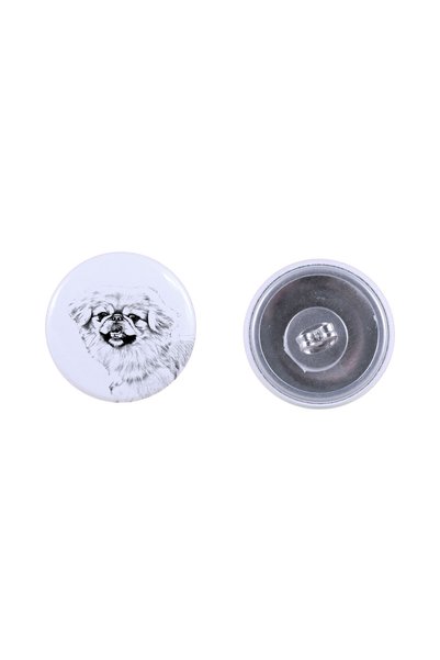 Art - Dog Cercei rotunzi Art-Dog cu Pekingese - Metal acoperit cu folie - Cad...