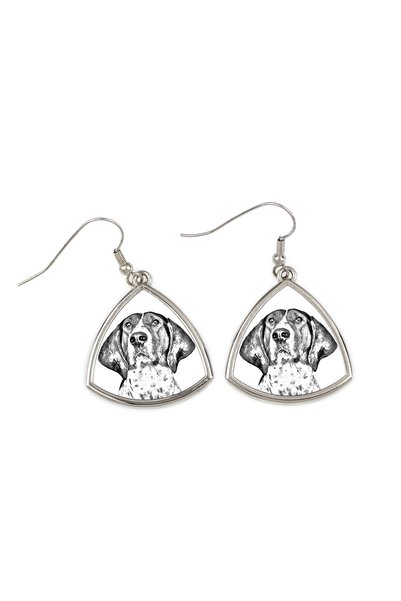 Art - Dog Cercei Art-Dog Treeing Walker Coonhound cu imprimeu de câine - Cerc...