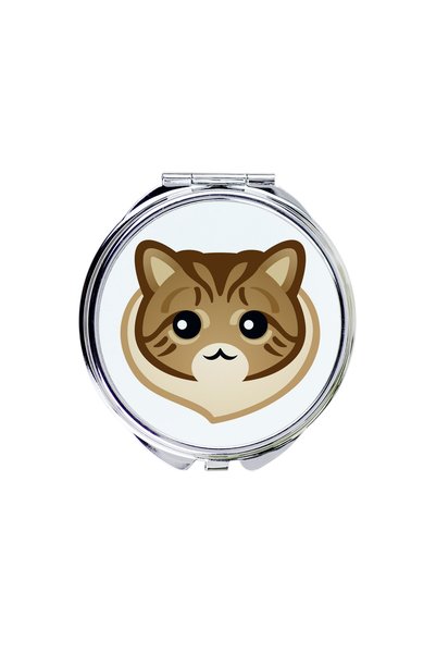Art - Dog Art-Dog Oglindă de buzunar cu pisică siberiană și ilustrație de pisică