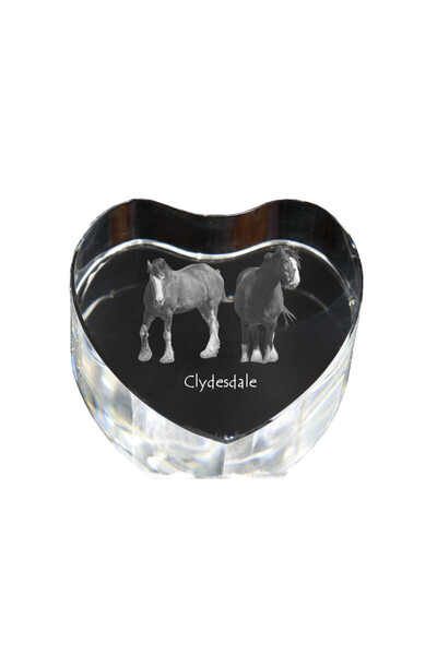 Art - Dog Prespapier Inimă de Cristal Art-Dog, Cal Clydesdale cu Gravură de C...