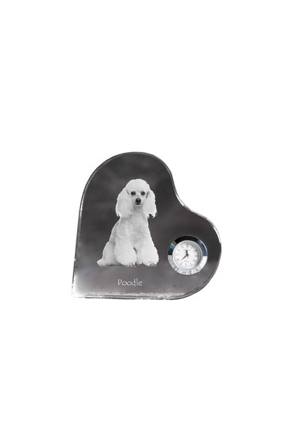 Art - Dog Ceas de cristal Art-Dog Poodle în formă de inimă, cu gravură de câine