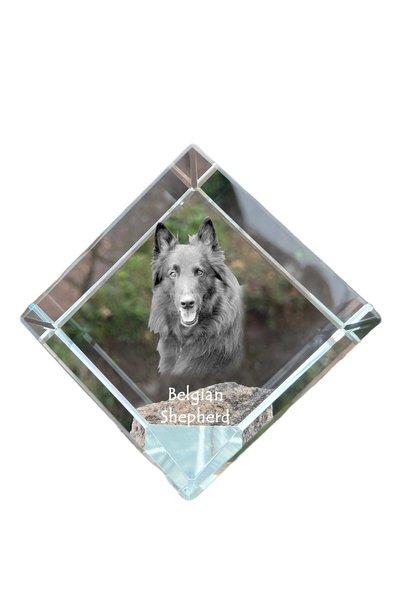 Art - Dog Prespapier Cub de Cristal Art-Dog cu Gravură Câine Ciobănesc Belșeg...