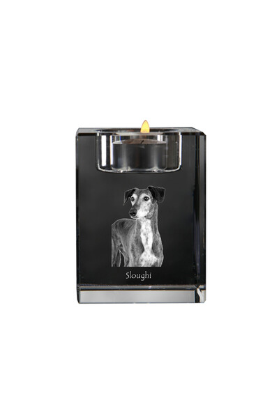 Art - Dog Suport de lumânări din cristal Art-Dog Saluki cu gravură de câine -...