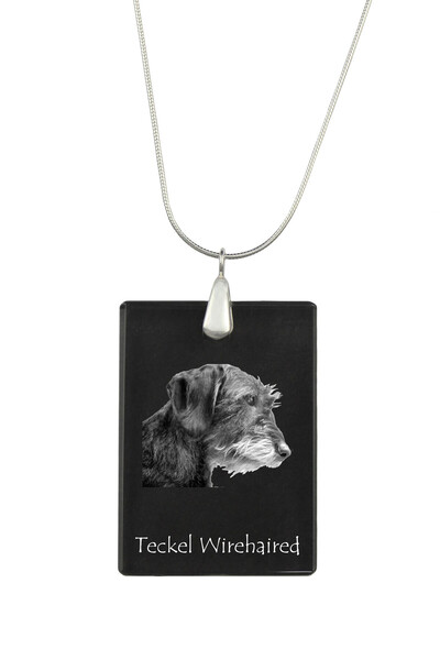 Art - Dog Colier cu pandantiv de cristal Art-Dog pe lanț placat cu argint, te...
