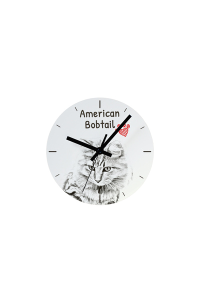 Art - Dog Ceas de perete Art-Dog American Bobtail cu imprimeu pisică - cadran...