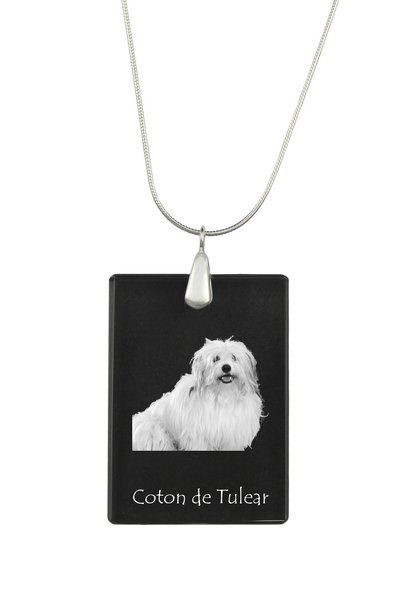 Art - Dog Colier cu pandantiv de cristal Art-Dog pe lanț placat cu argint, Co...
