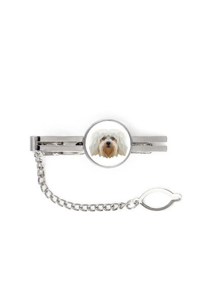 Art - Dog Art-Dog Agrafă de cravată Havanese cu portret geometric de câine - ...