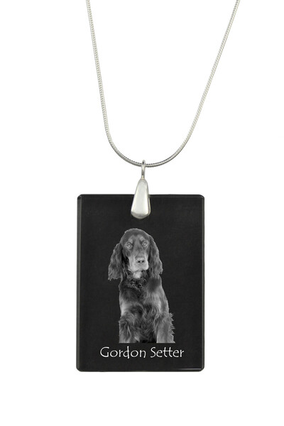 Art - Dog Colier cu pandantiv de cristal Art-Dog pe lanț placat cu argint, Go...