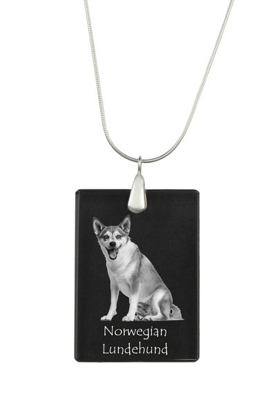 Art - Dog Colier cu pandantiv de cristal Art-Dog pe lanț placat cu argint, Lu...
